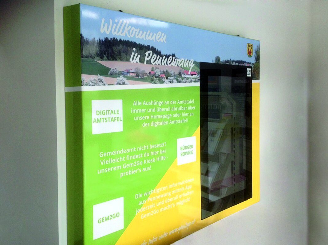 Digitales Info-Display einer Gemeinde