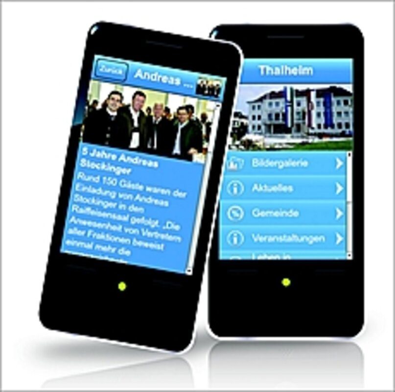 Gemeinde-App auf zwei Smartphones