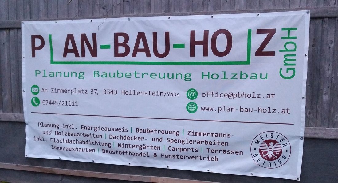 Werbetransparent aus bedruckter PVC-Plane