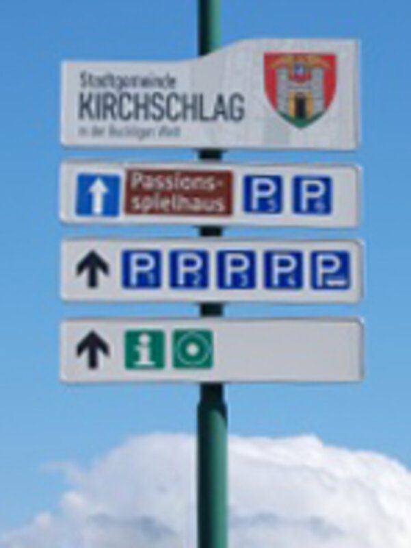 Statisches Parkleitsystem einer Gemeinde
